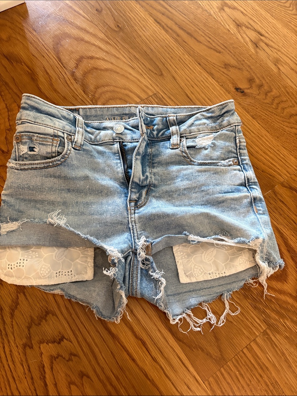 American eagle high rise shortie with lace pockets